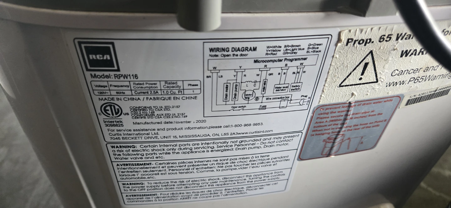 RCA RPW116 Portable Washing Machine - photo 5