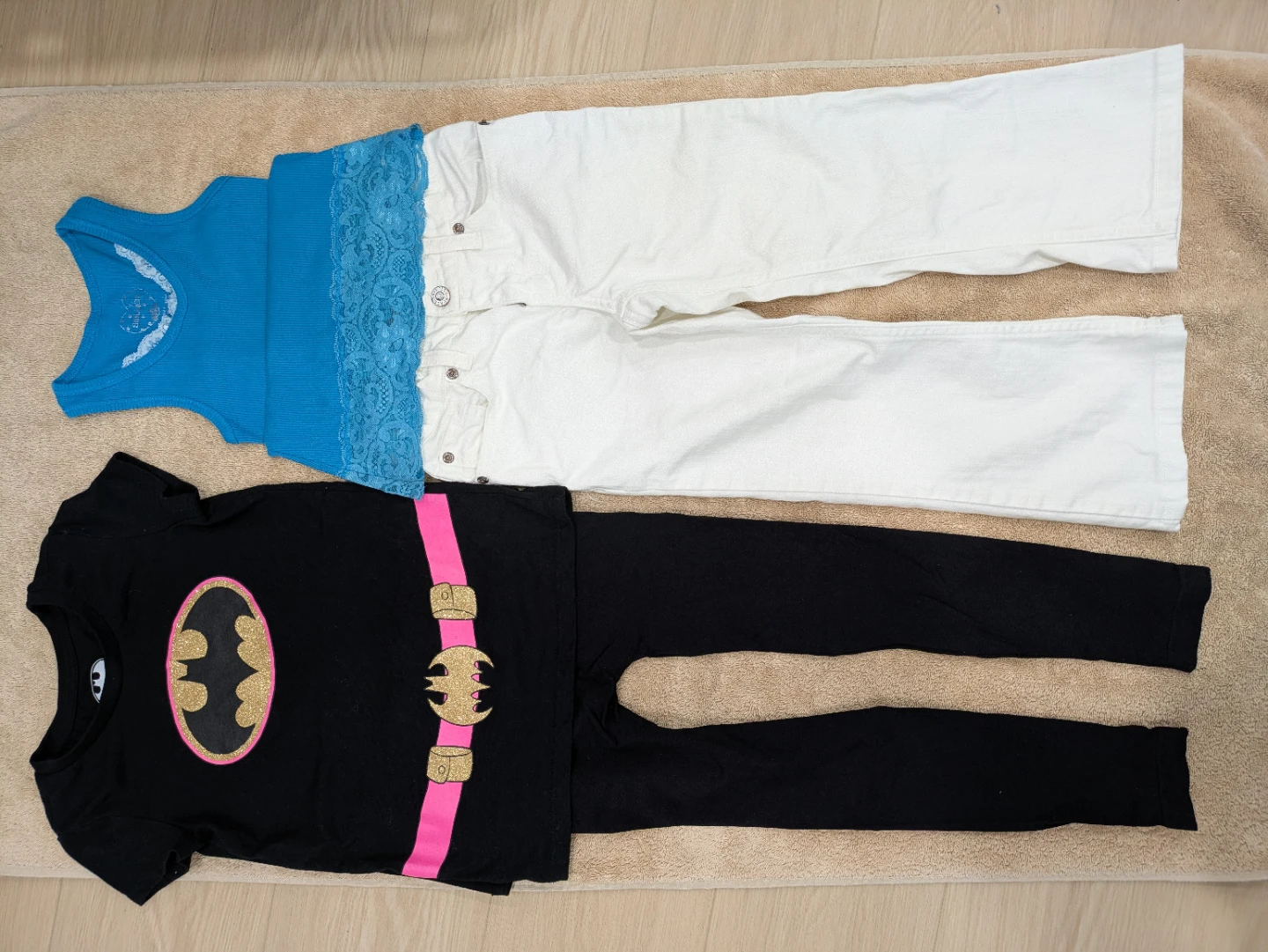 Girls' Batman and blue/white Outfits