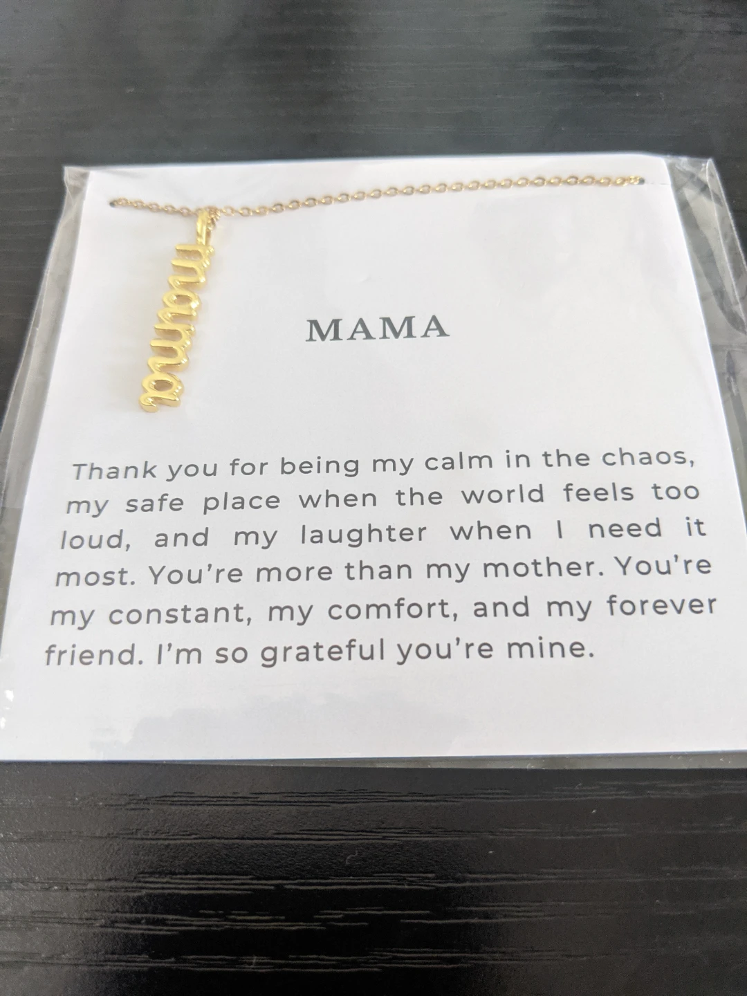 New Mama Stainless Steel Gold Plated Necklace 18"