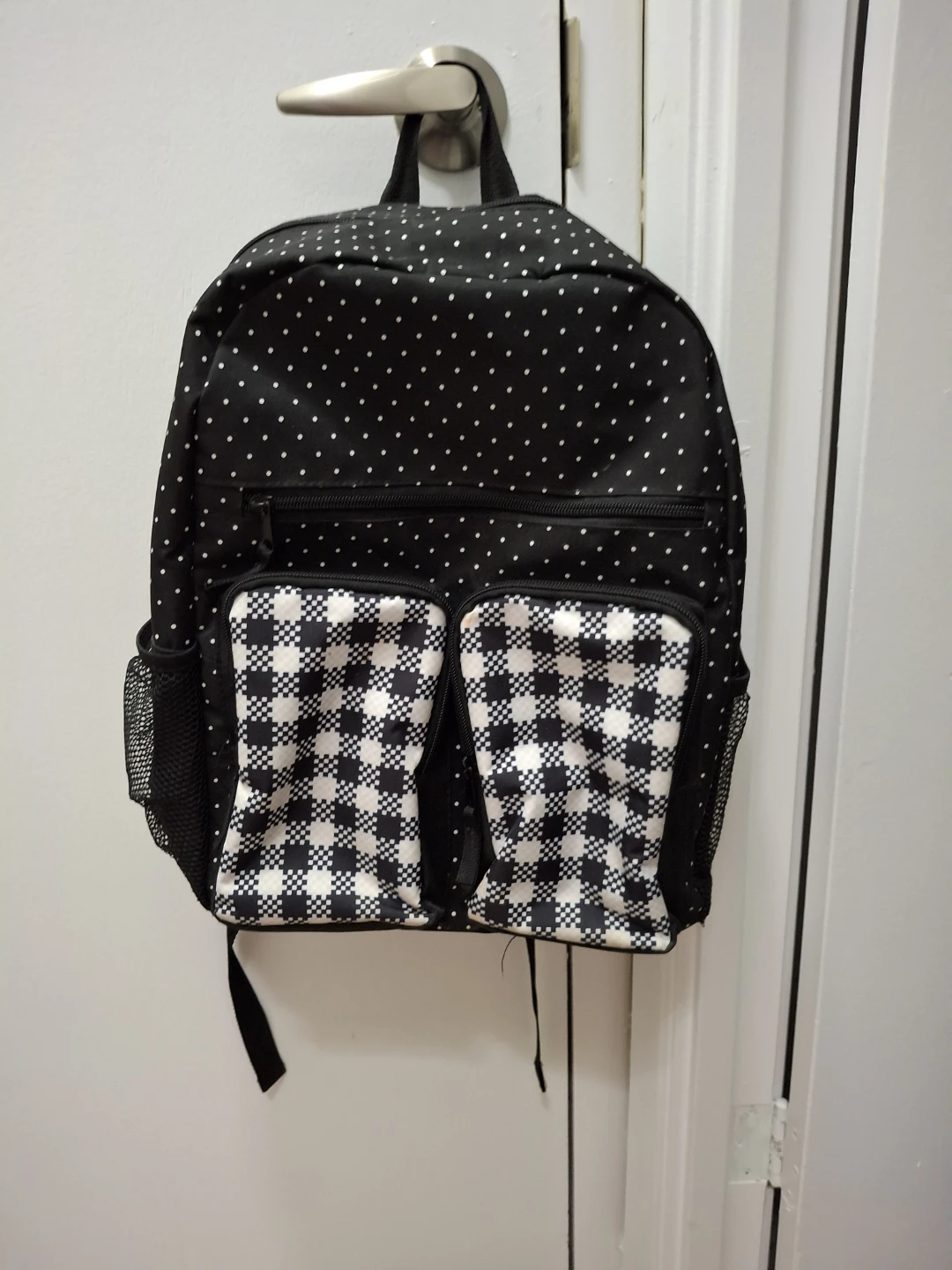 Black and White Polka Dot Backpack