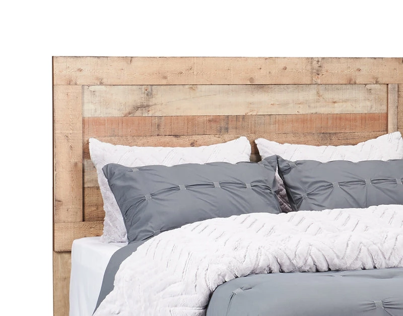Queen Rustic Wood Bed Frame with 2 Nightstand - photo 2