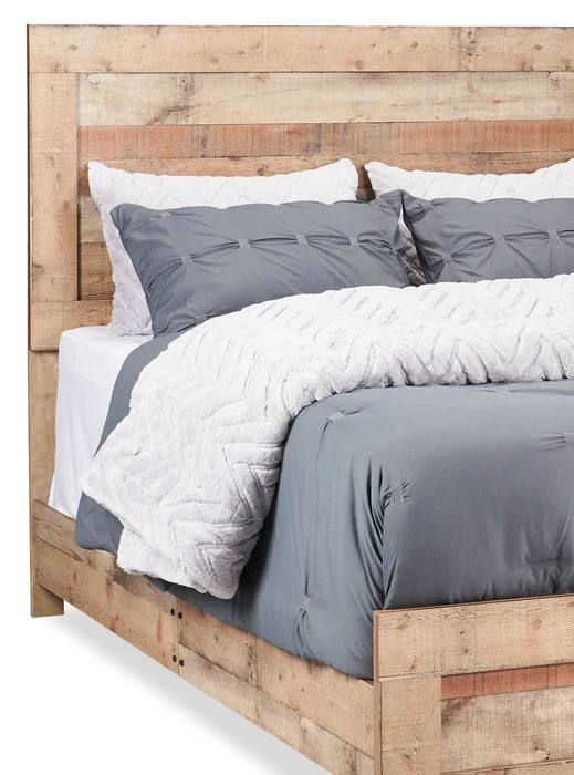 Queen Rustic Wood Bed Frame with 2 Nightstand - photo 4