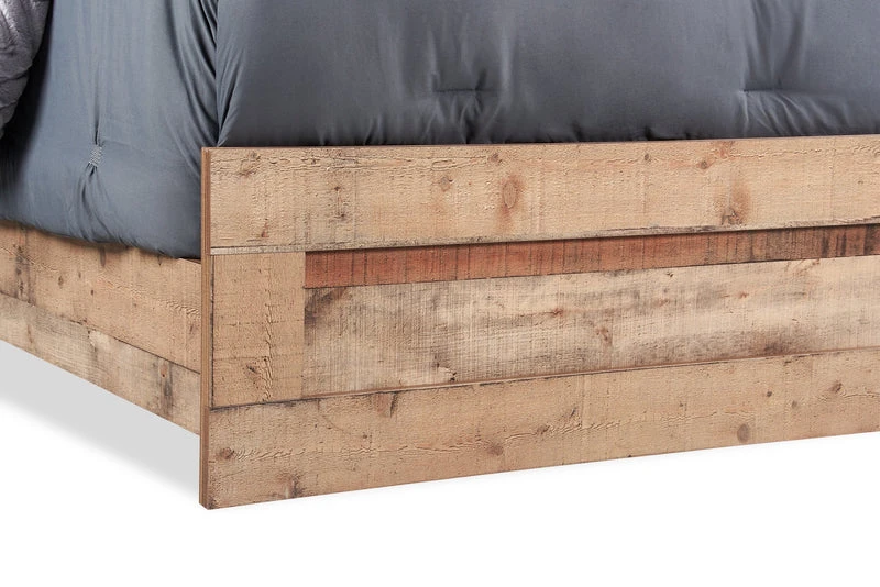 Queen Rustic Wood Bed Frame with 2 Nightstand - photo 5