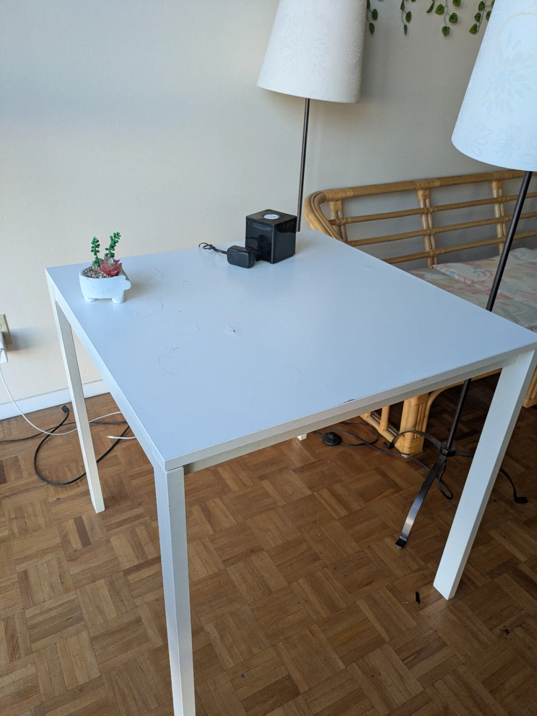 White Square Table