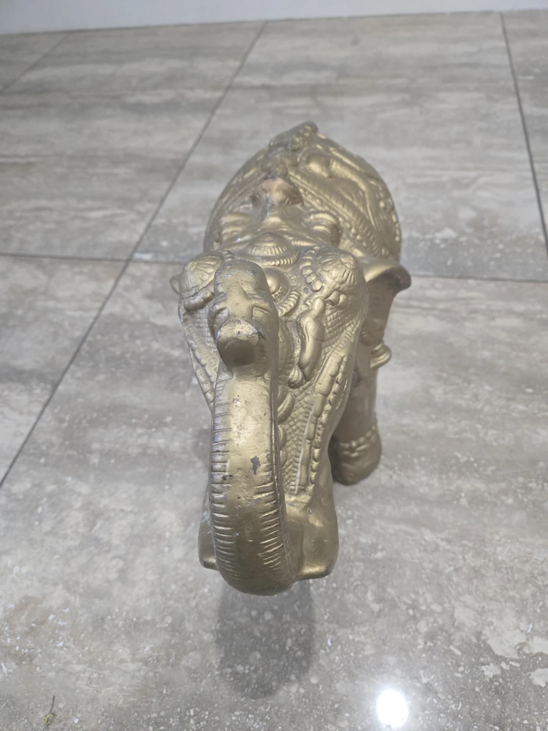 Ornate Golden Elephant Figurine