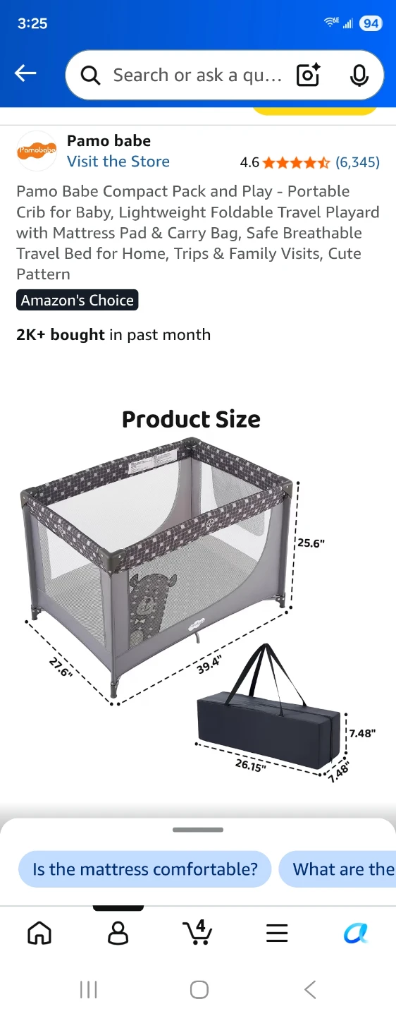 Portable Crib and Foldable mattress
