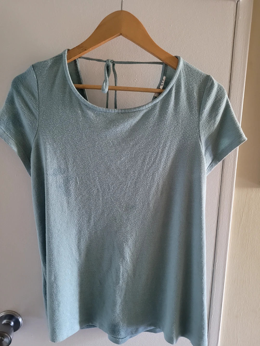GAP Women's Light Blue Short Sleeve Top,⚽