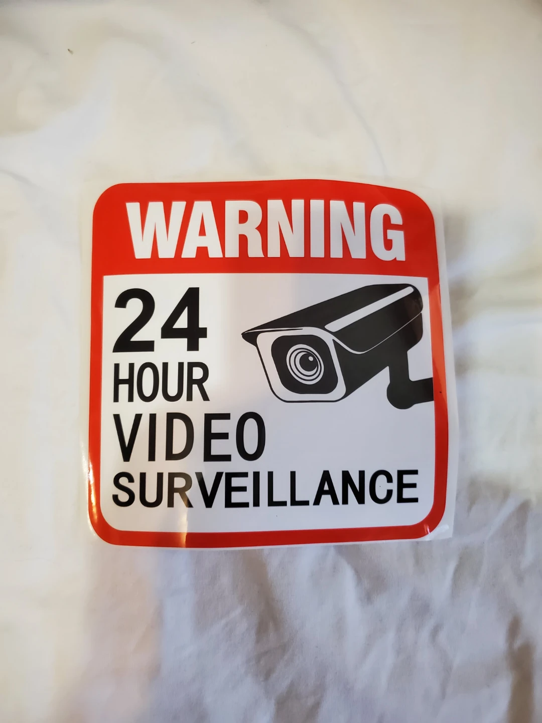 Warning 24 Hour Video Surveillance Sticker