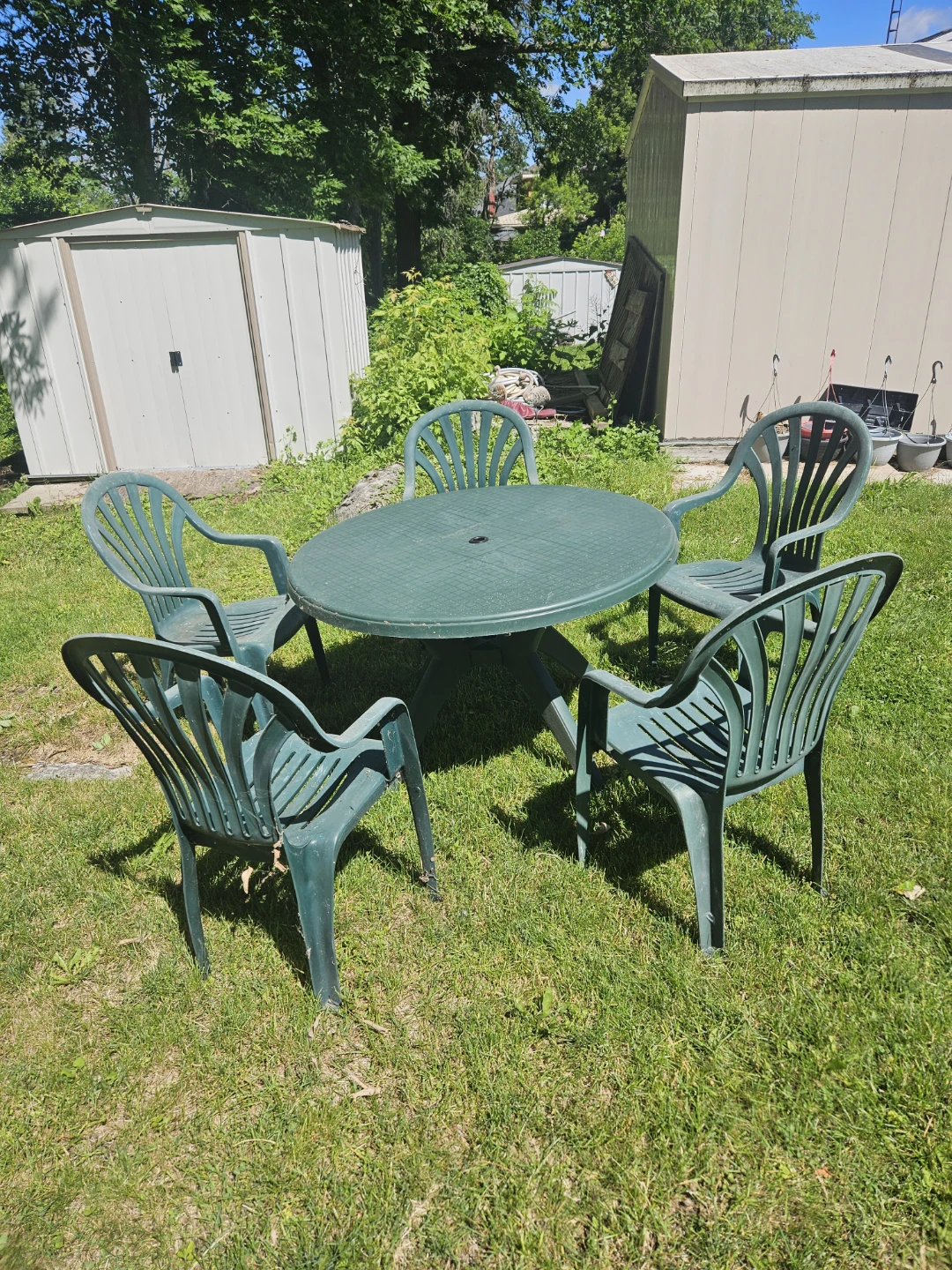 Green Plastic Patio Table and Chairs⚽ Set - photo 2