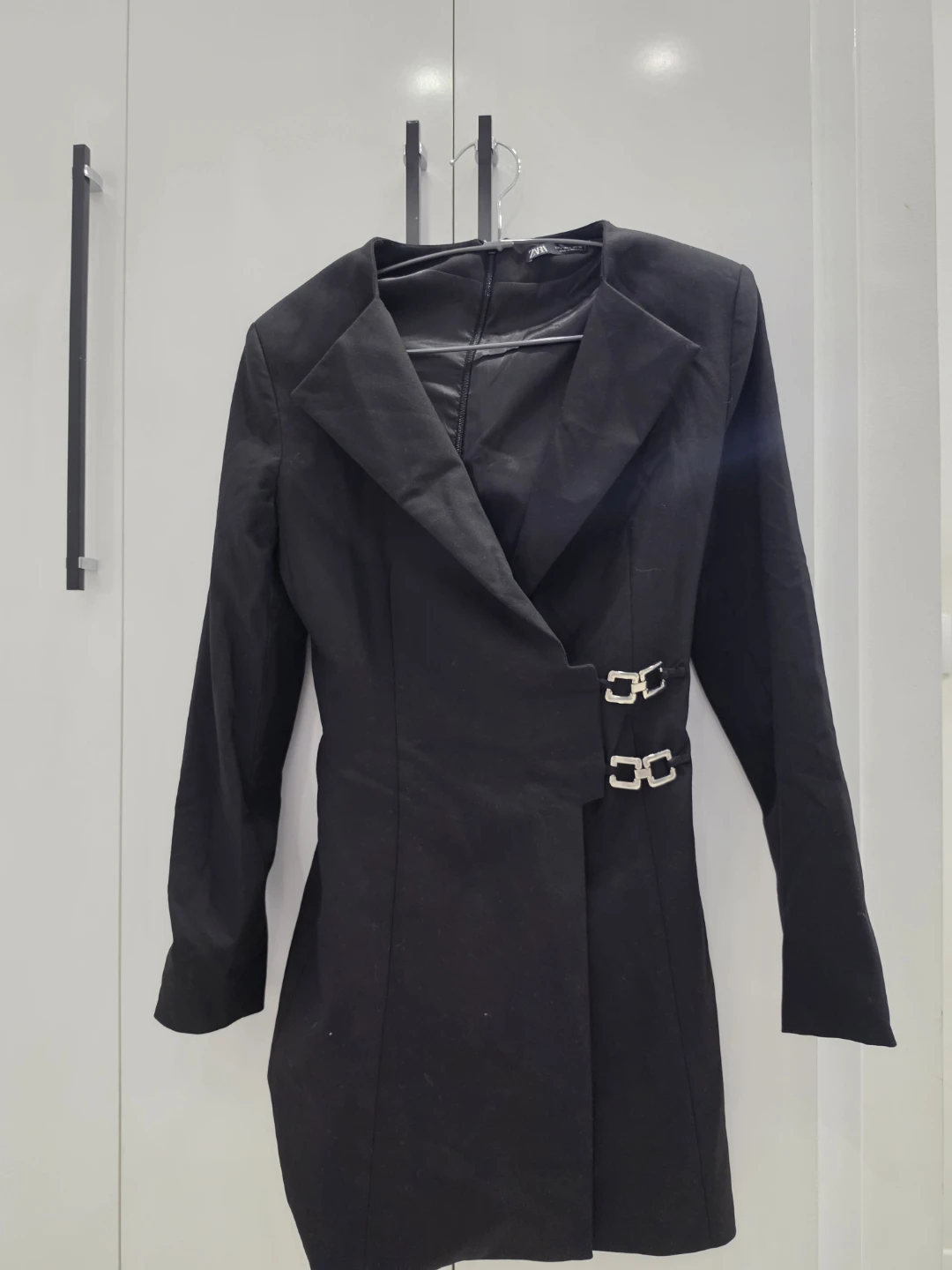 Zara Black Blazer Dress with Buckle Detail