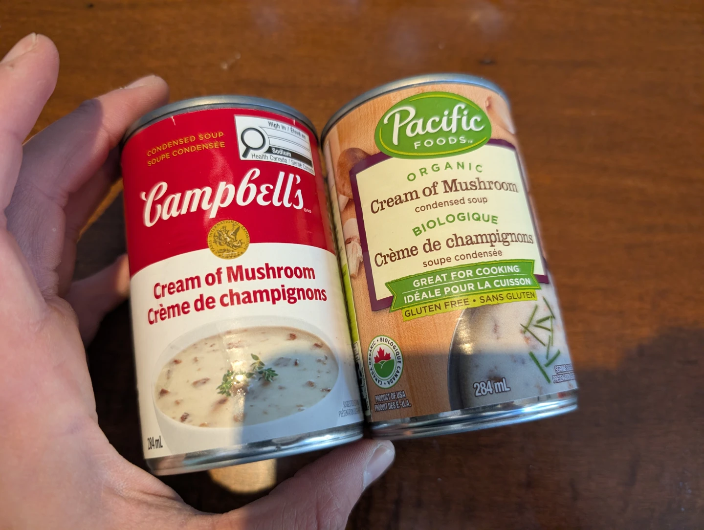 Campbell's and Pacific Foods Cream of Mushroom Soup
