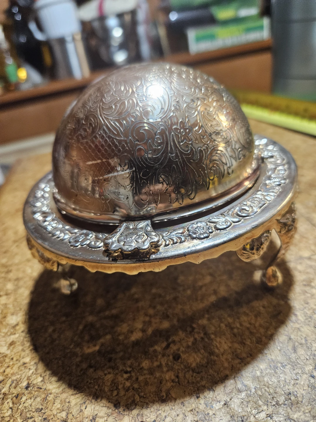 Vintage Ornate Silver Plated Butter Dish - photo 2