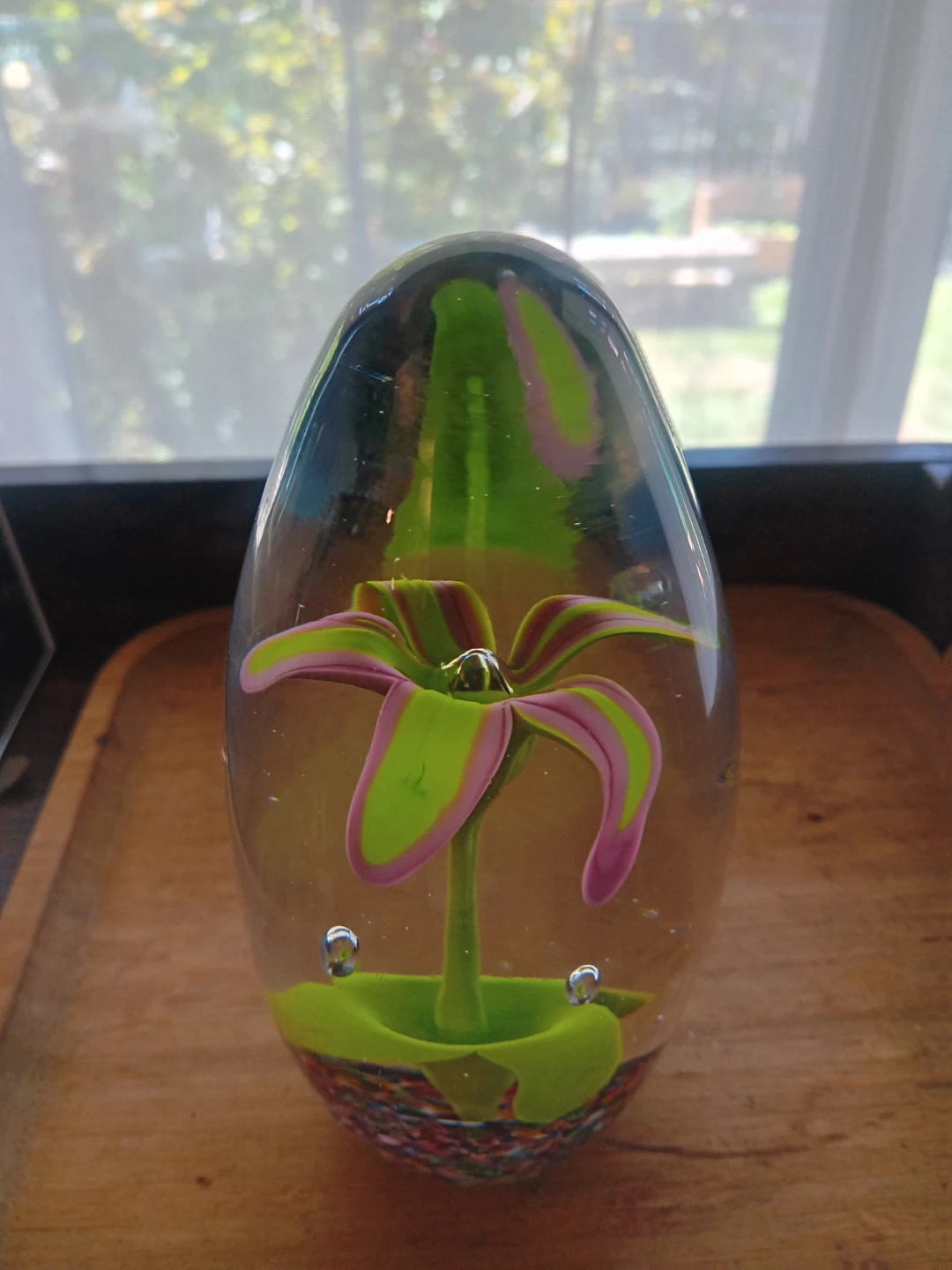 Glass Paperweight with Embedded Flower - photo 2