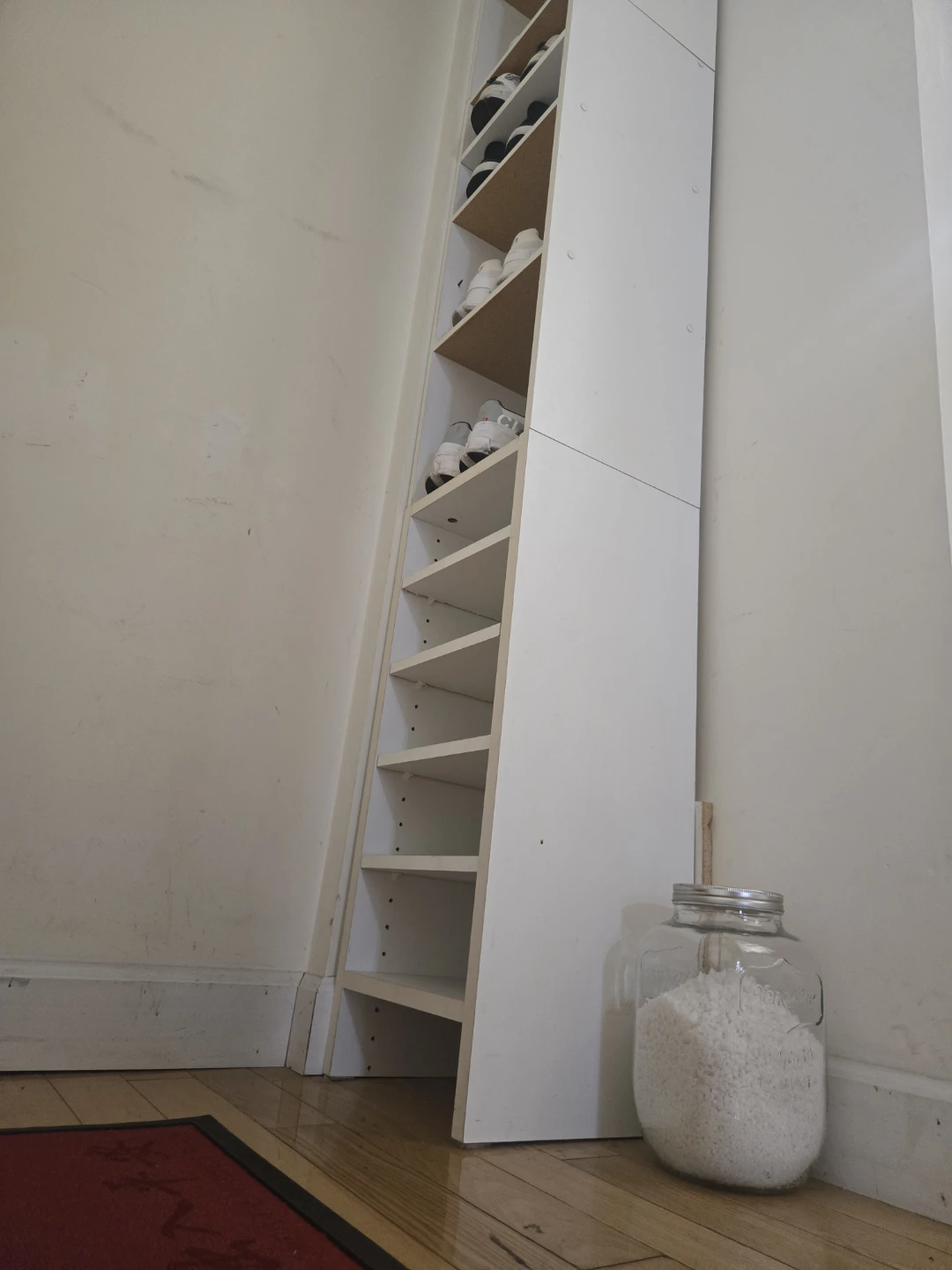 Tall White Shoe Rack with Multiple Shelves - photo 3