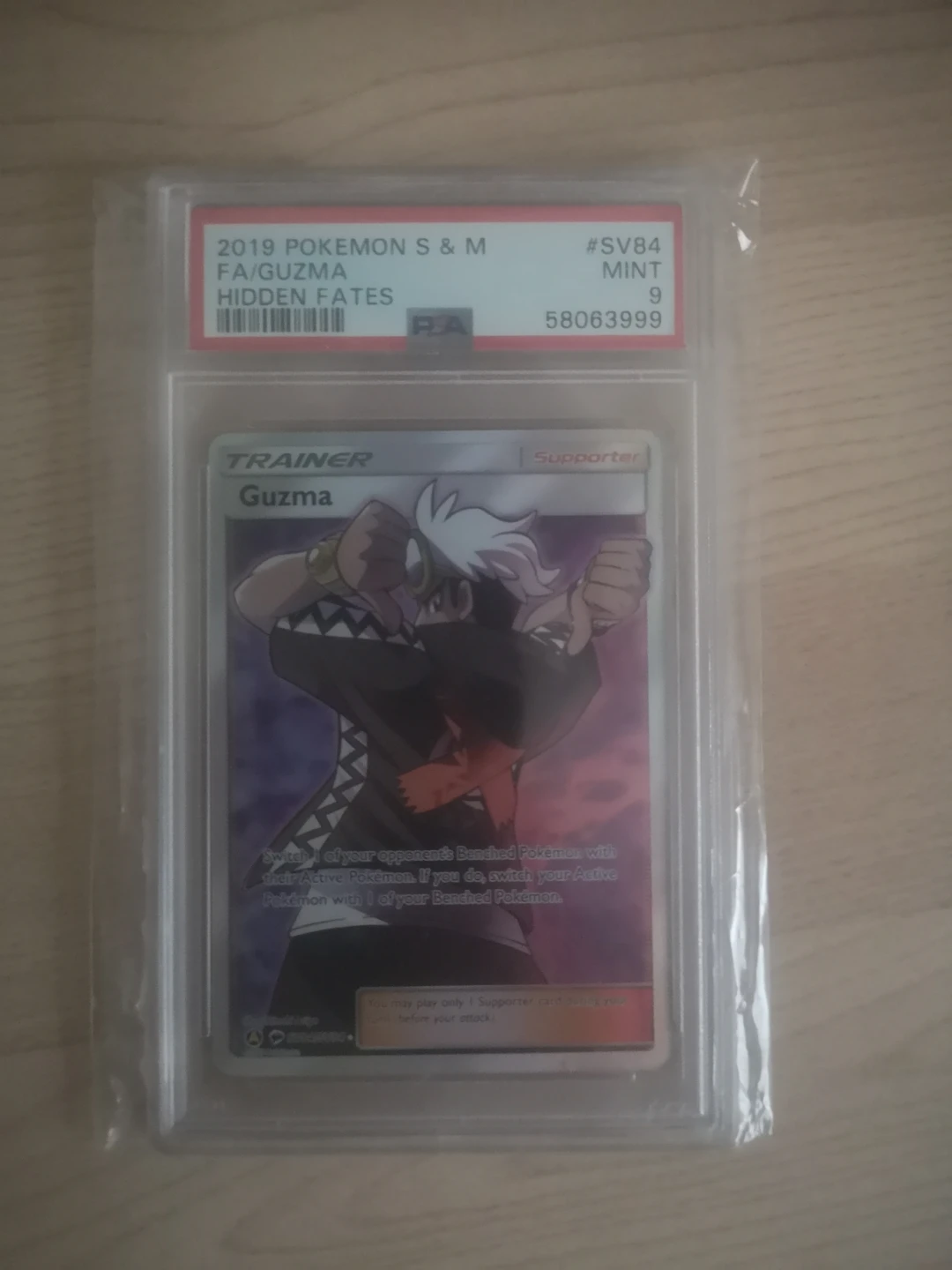 2019 Pokémon S&M Hidden Fates FA Guzma Trainer Card