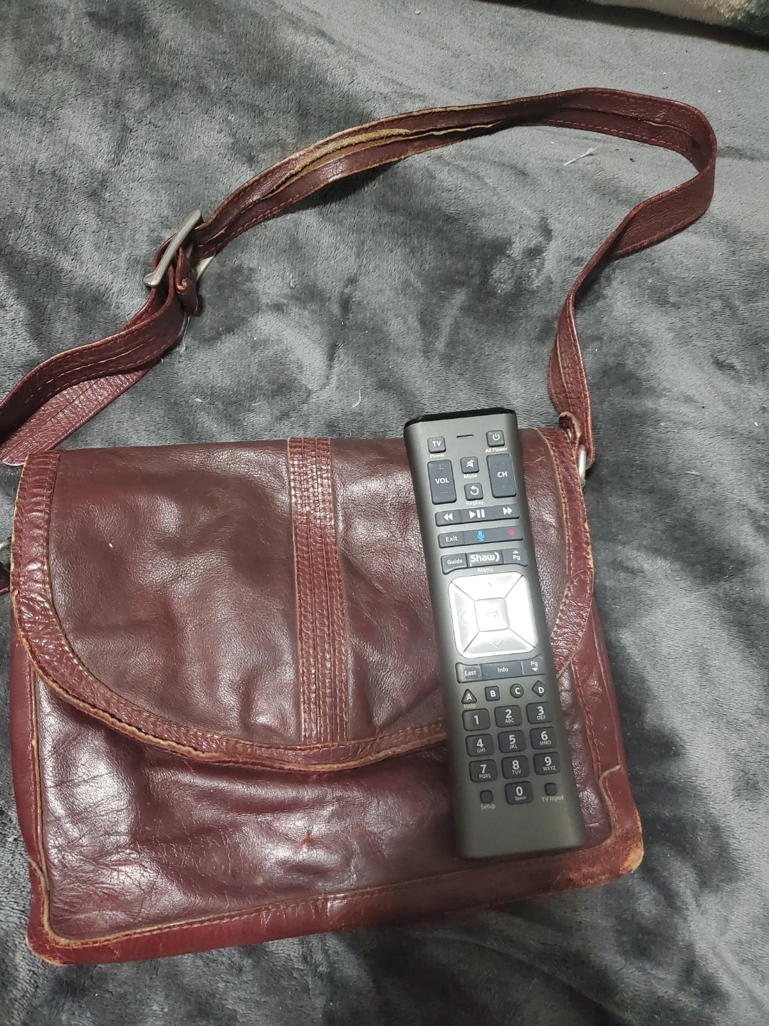 Maroon Leather Crossbody Purse