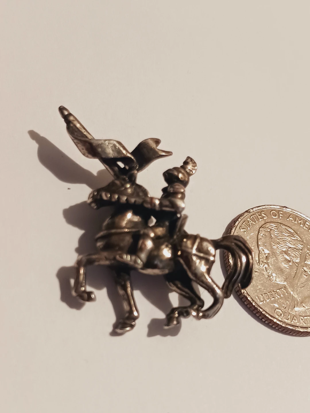 Sterling Silver Knight on Horseback Brooch - photo 2