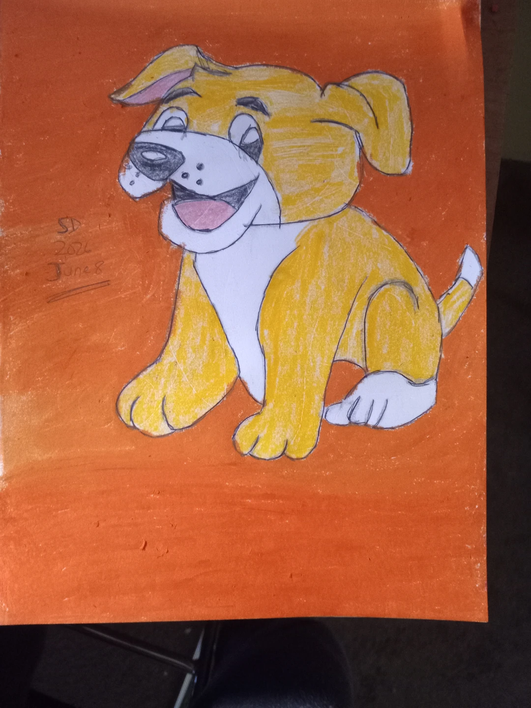 Yellow Dog Orange Background by Cartoonist Sherwin - photo 2