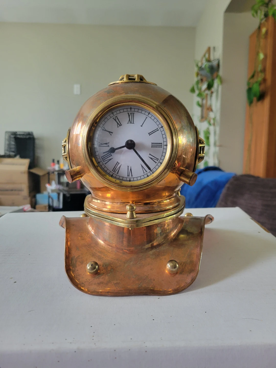 Copper Diving Helmet Clock