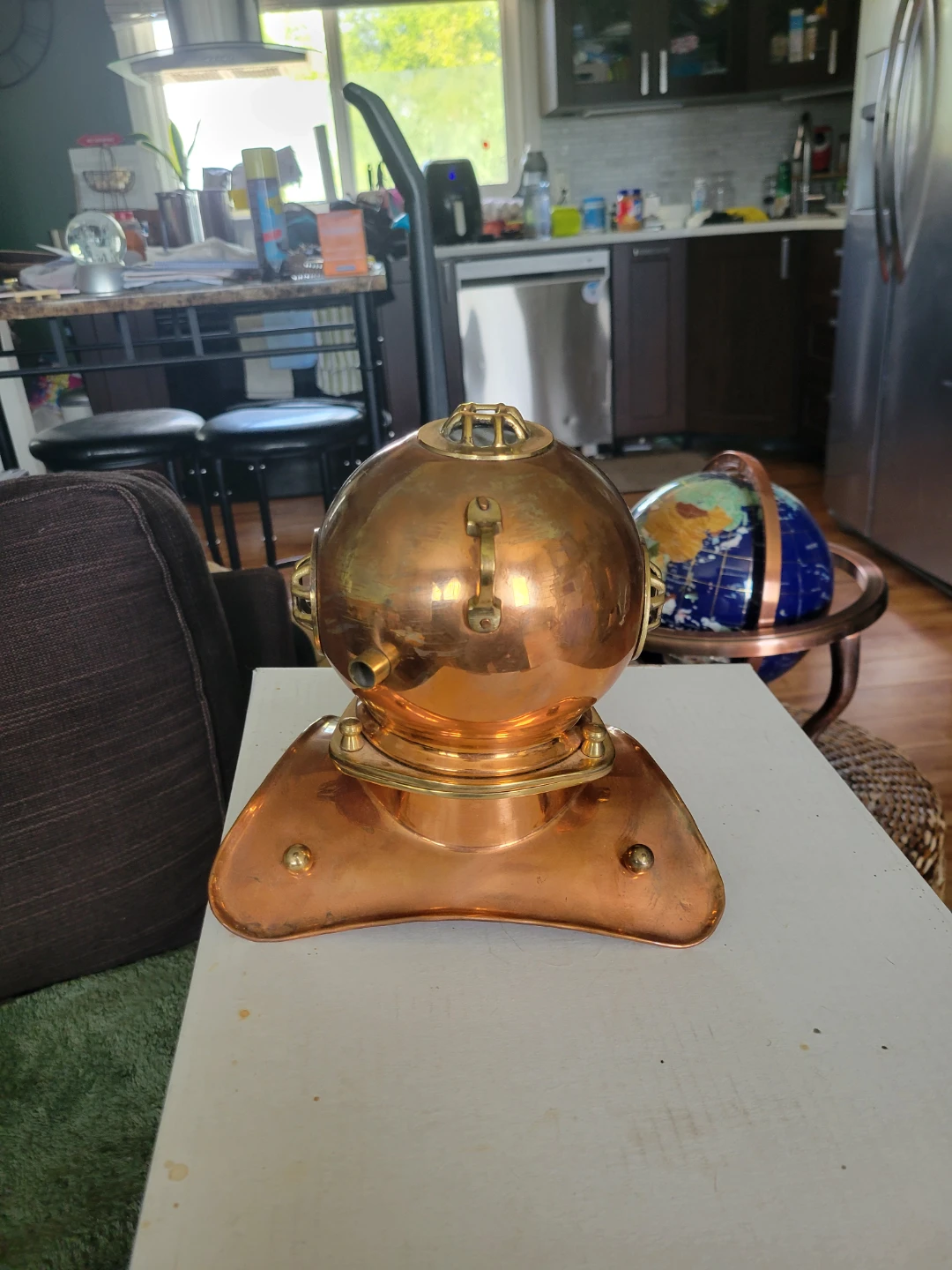 Copper Diving Helmet Clock - photo 3