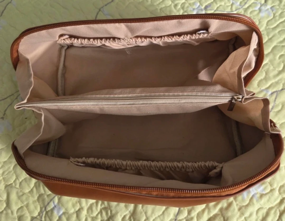 Brown Faux Leather Cosmetic Bag - photo 2