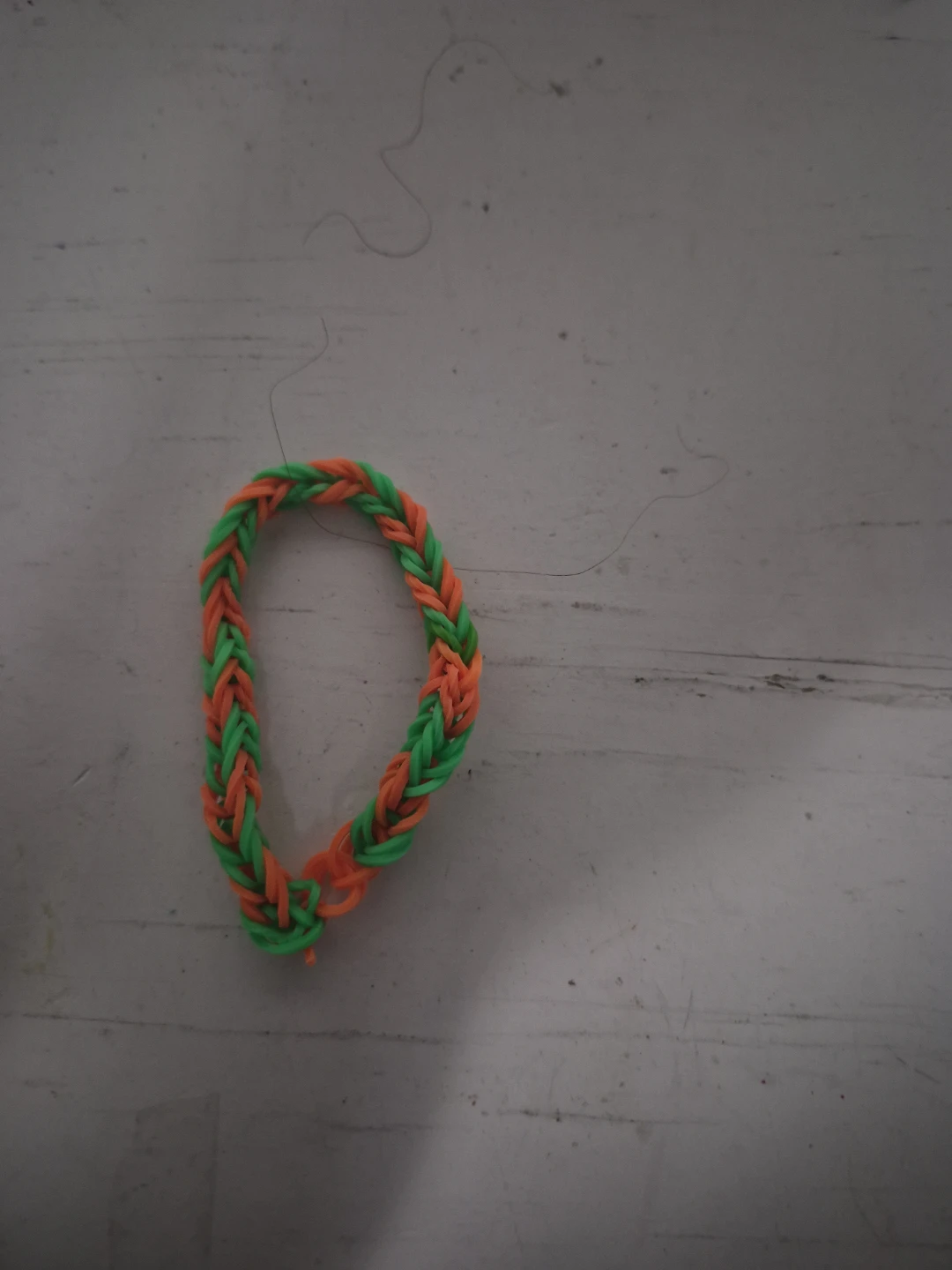 Orange and Green Rubber Band Bracelet
