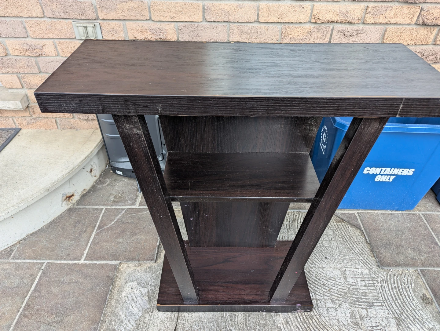 Black Accent Side Table with Shelves - photo 2