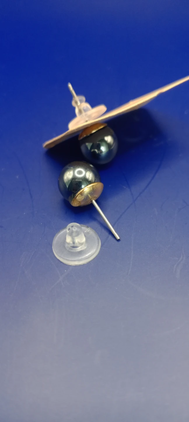 Dark  Ball Stud Earrings - photo 2