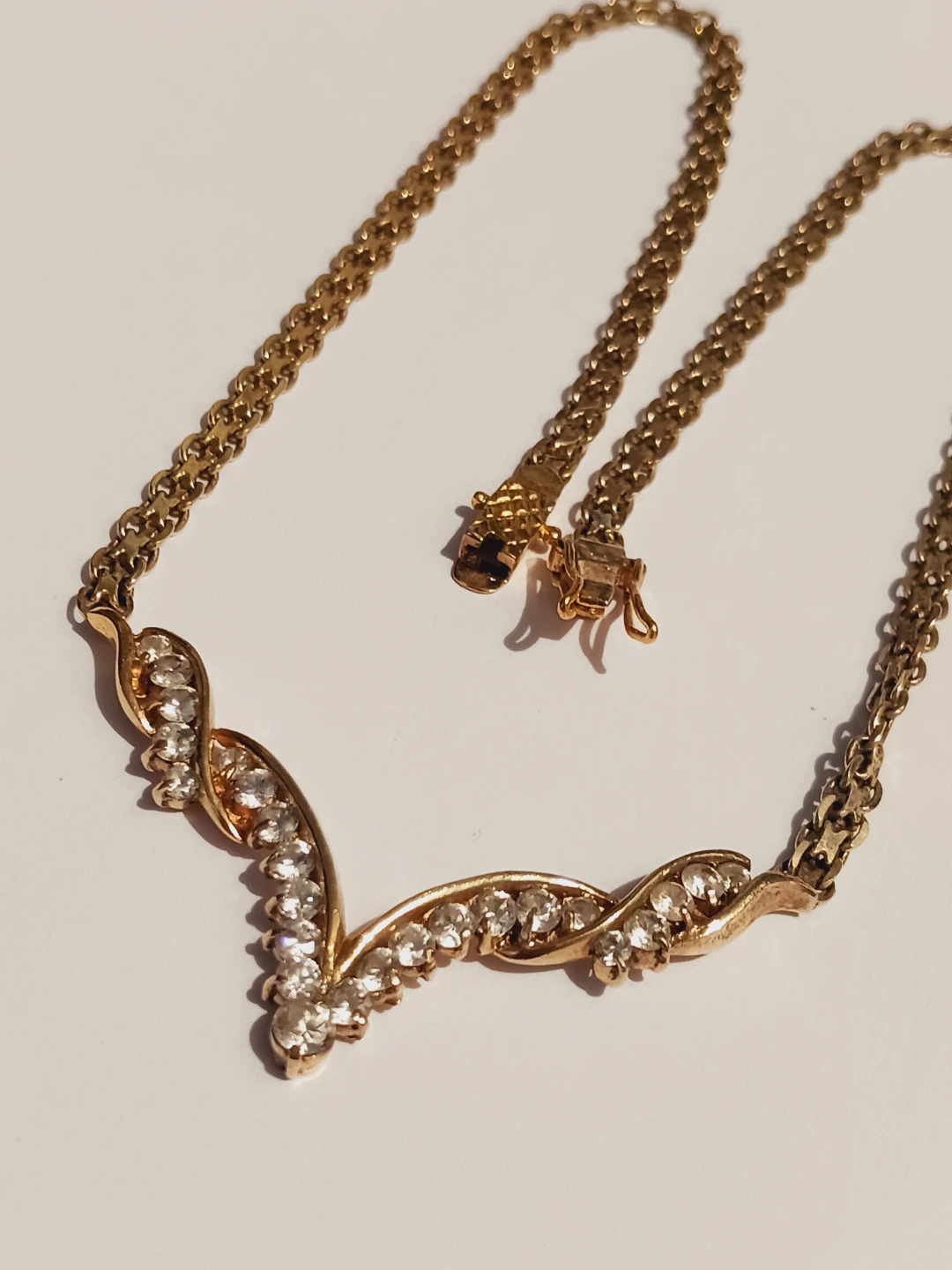 FAS 925 GLAMOROUS ART DECO GOLD OVER STERLING SILVER NECKLACE - photo 5
