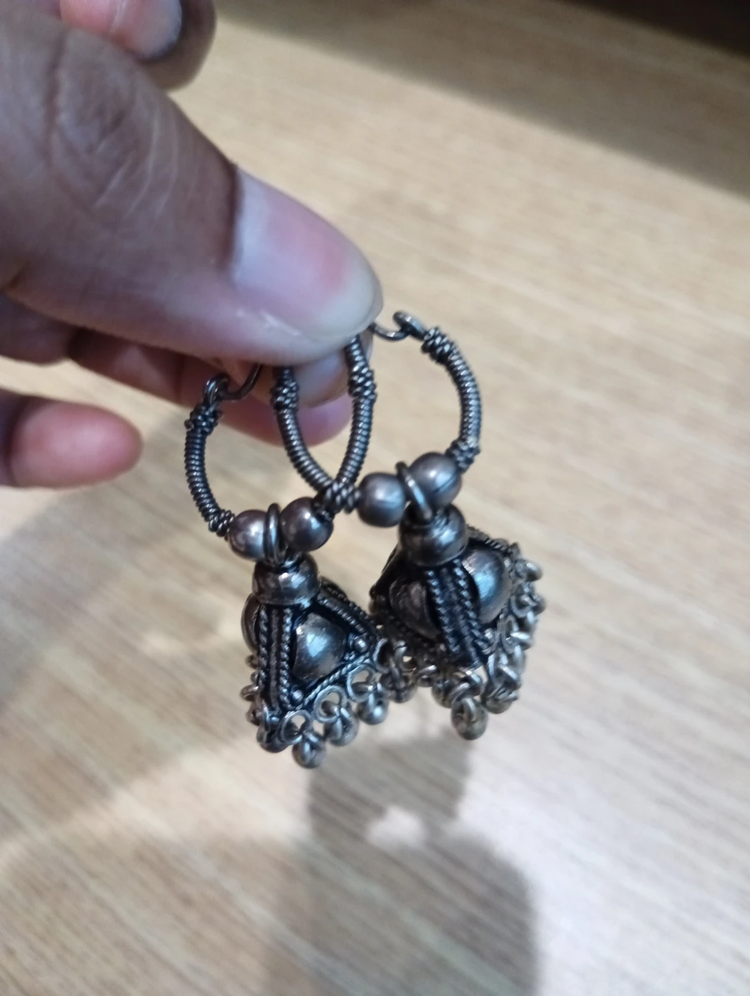 Silver Tone Tassel Hoop Earrings