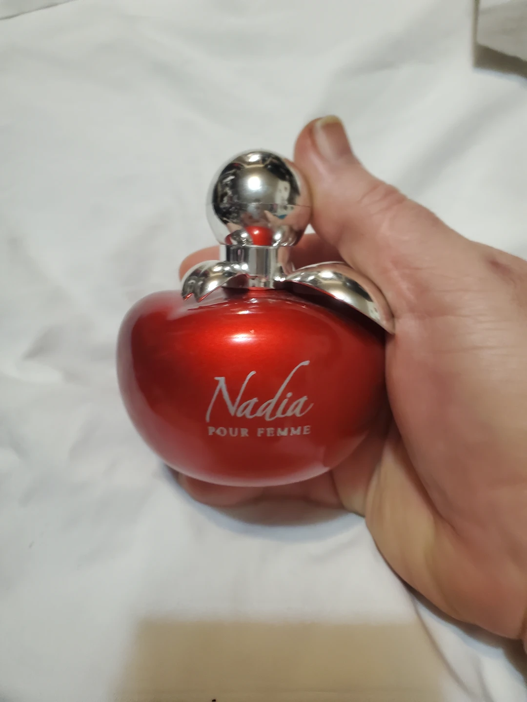 Nadia Pour Femme Red Apple Perfume Bottle