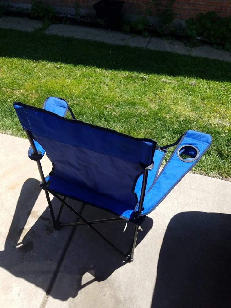 Blue Folding Camp Chair with Cup Holder - photo 2