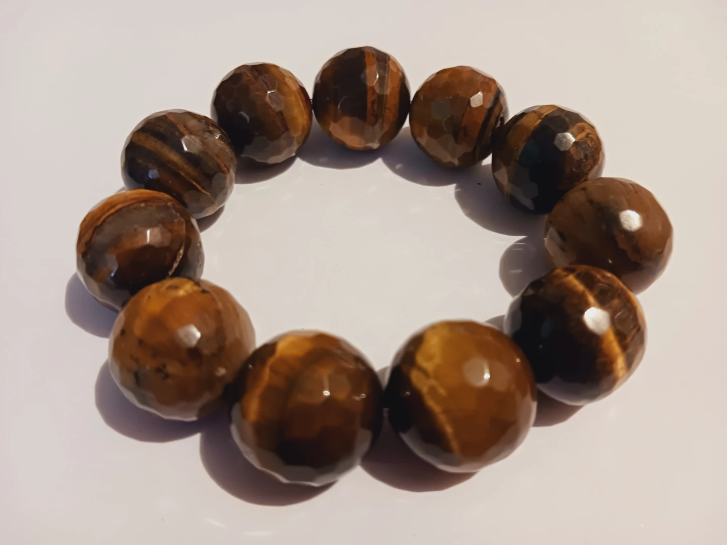 Large Tiger's Eye Stone  Beaded Bracelet - photo 2