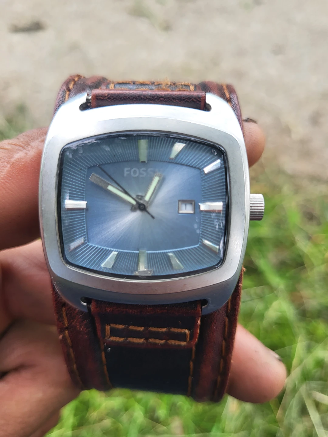 Fossil Watch - Blue Dial with Leather Strap