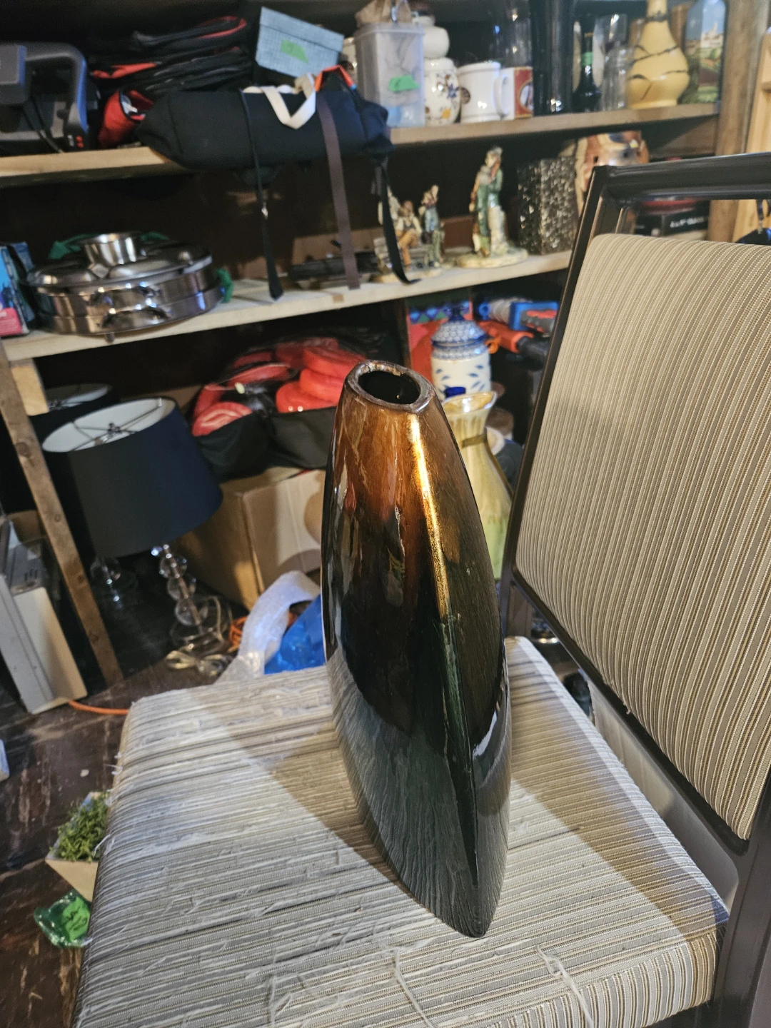 Ceramic Vase - Brown and Green Glaze - photo 3