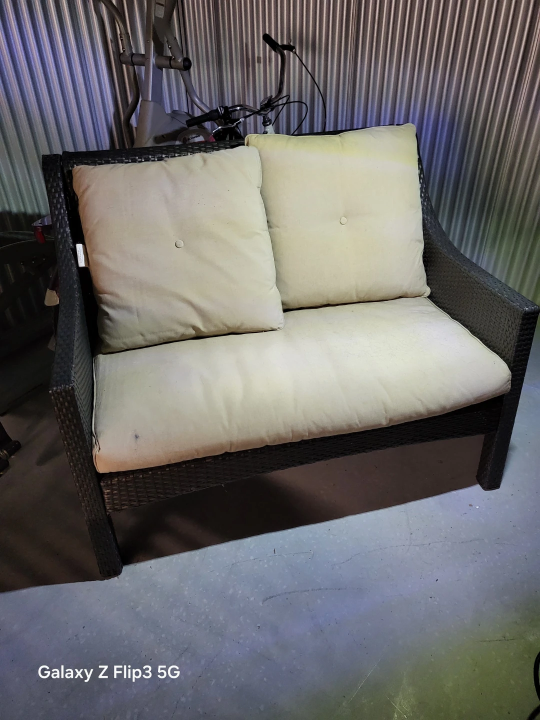 Outdoor Wicker Loveseat and Coffee Table Set