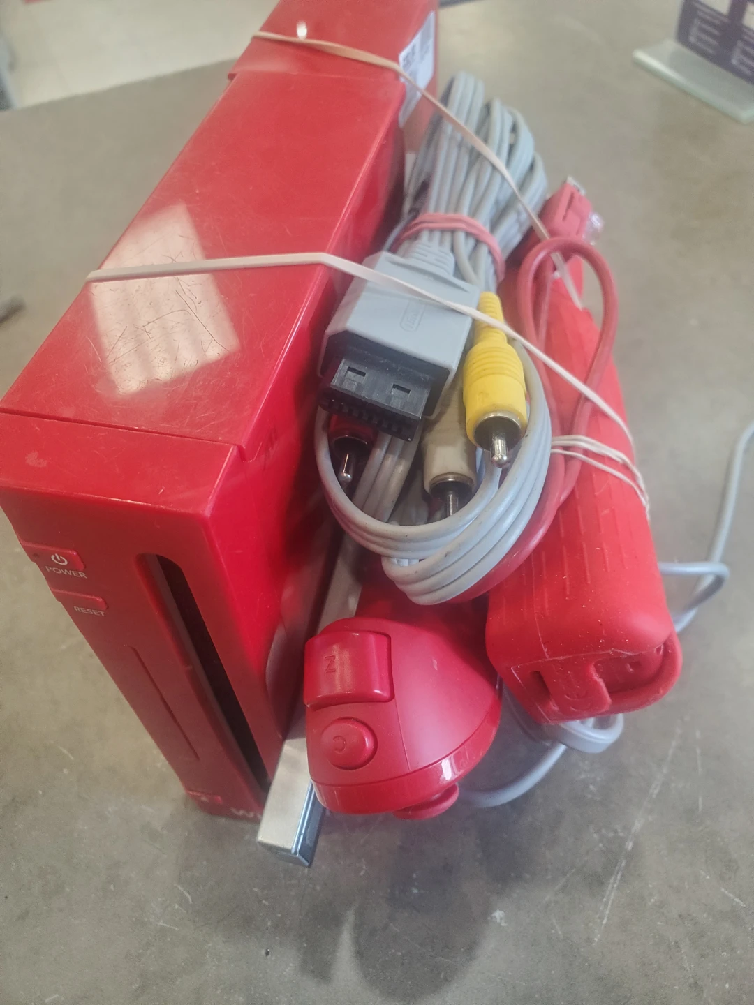 Red Nintendo Wii Console with Accessories