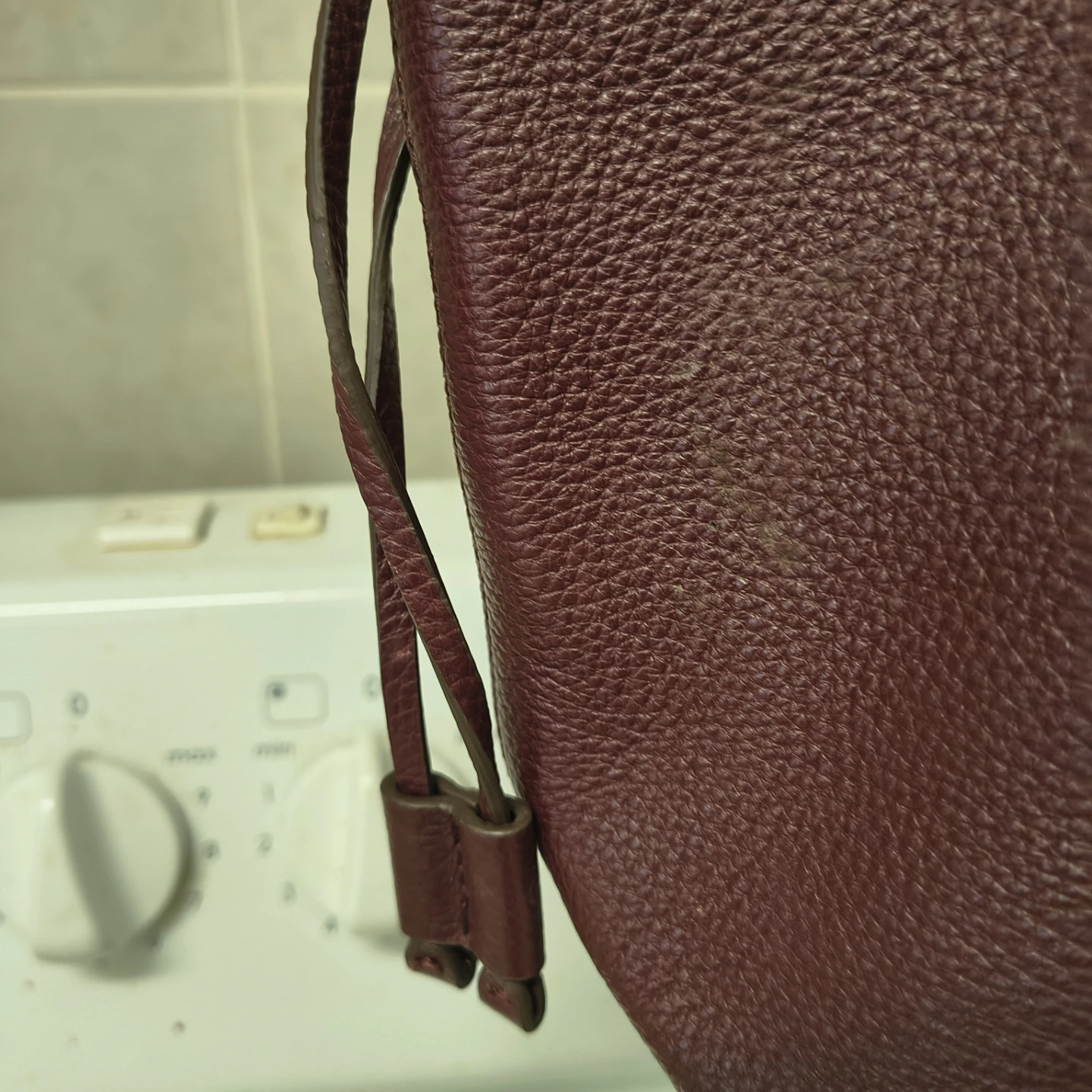 Burgundy Leather Tote Bag - photo 4