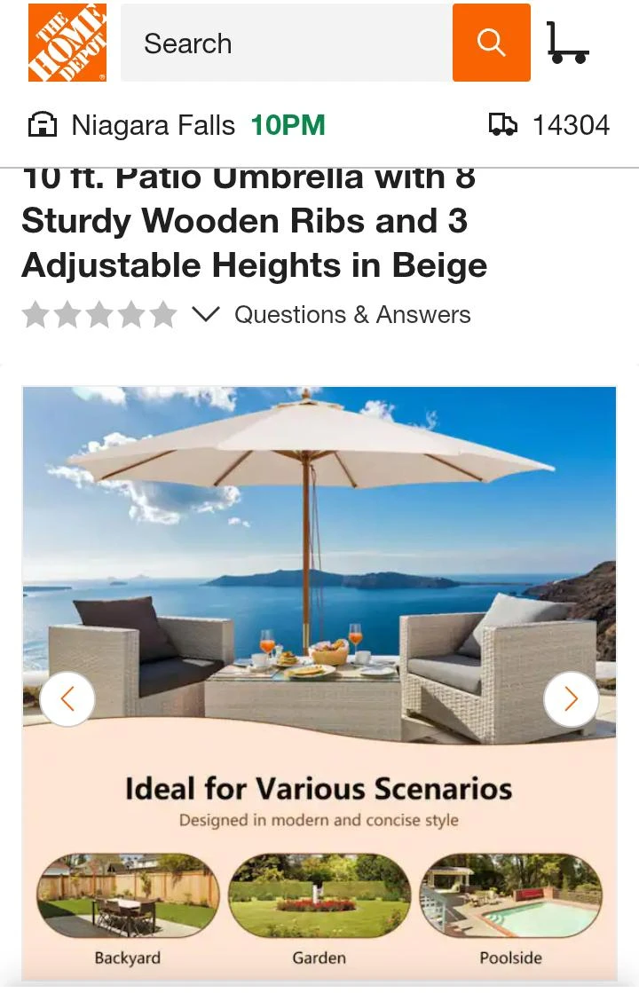 10 ft. Patio Umbrella - Beige - photo 3