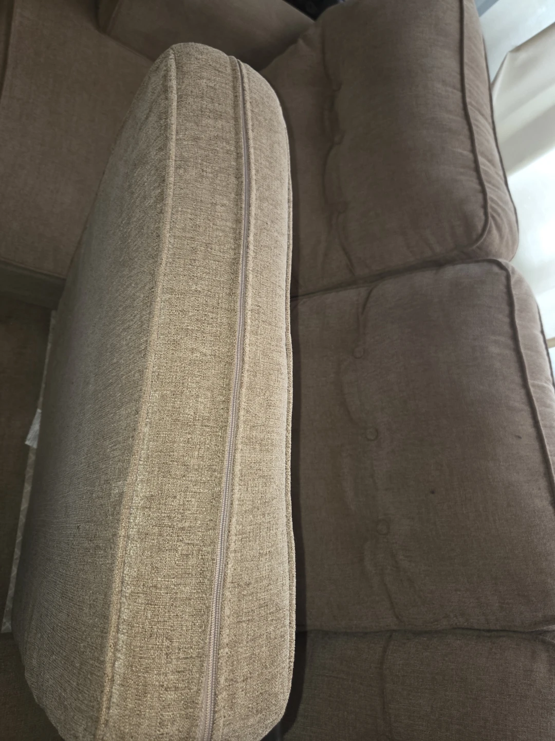 Big comfy Sofa Tan Fabric couch - photo 3