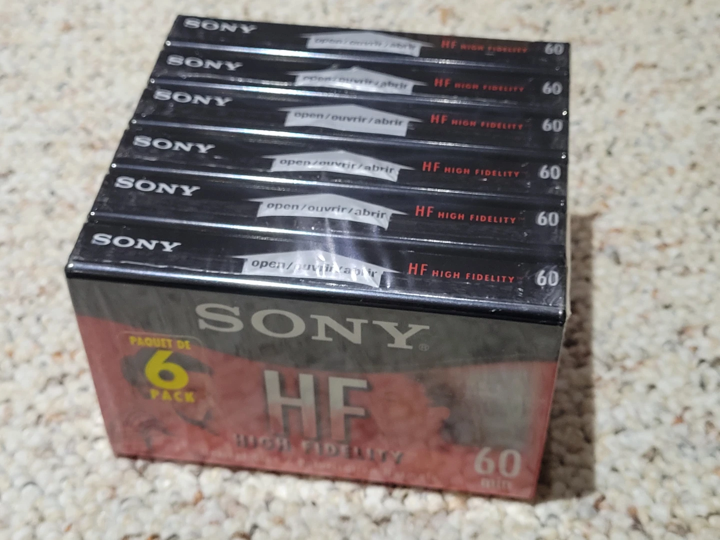 Sony HF High Fidelity 60 Minute Cassette Tapes - 6 Pack
