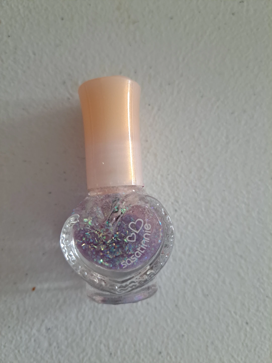Sasatinnie Sugary Heart Nail Polish - Purple Glitter