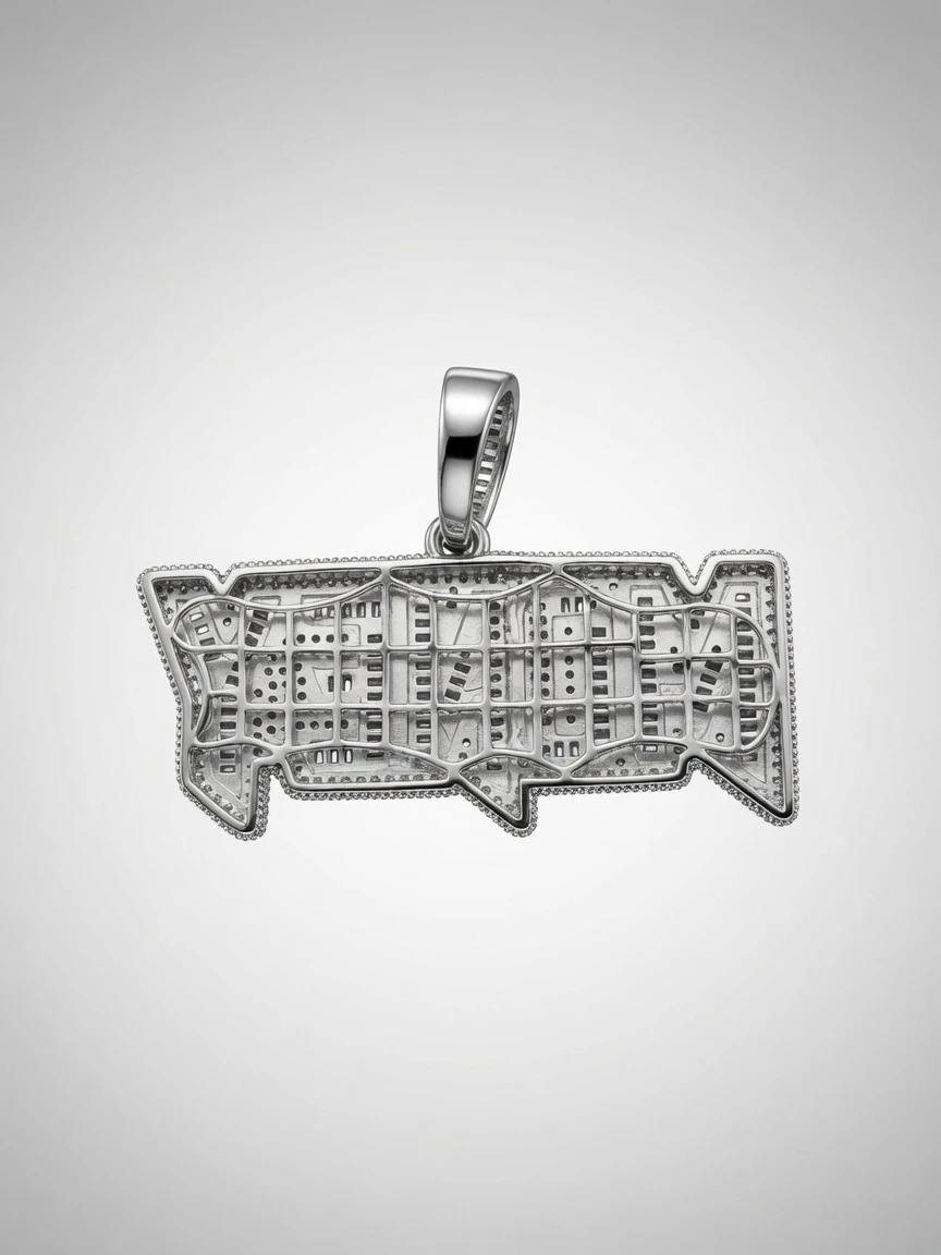 925 Sterling Silver "MONEY" Iced Out Pendant – VVS CZ - photo 3