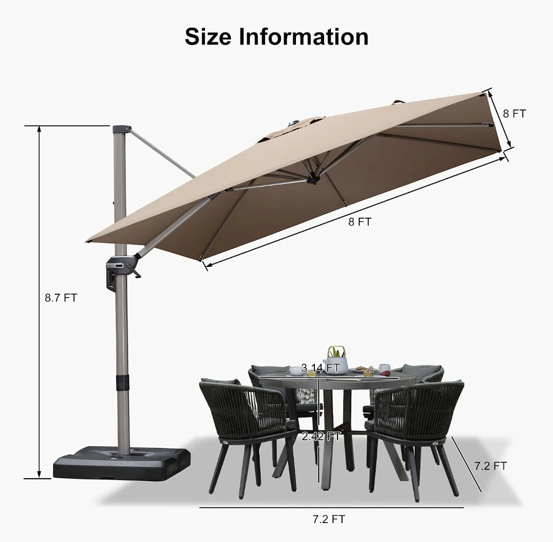 Brand new unopened cantilever patio umbrella - 9' x 9'