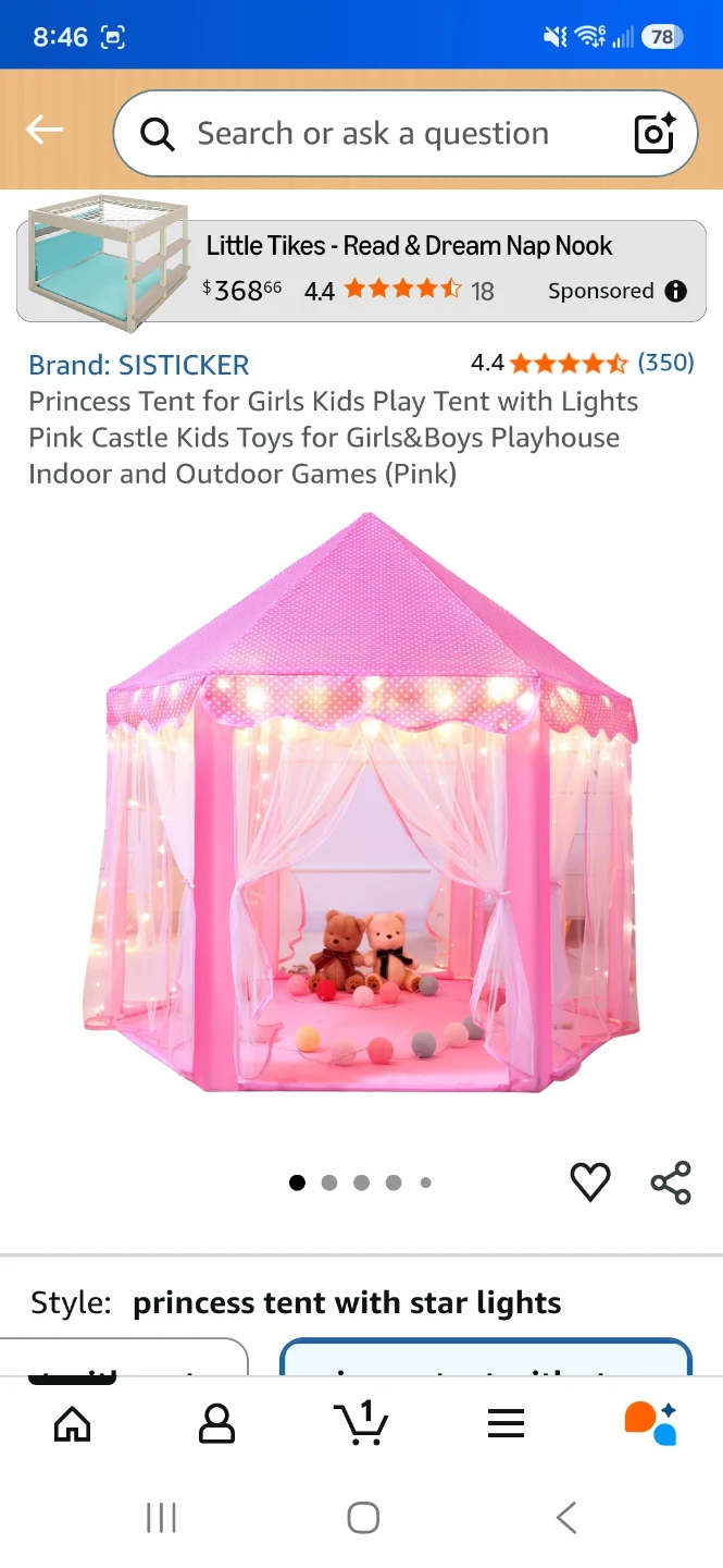 SISTICKER Princess Tent (no lights)