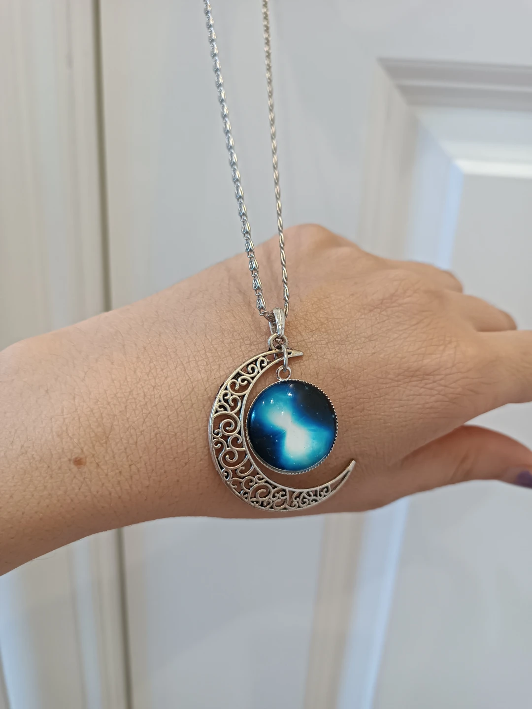 NEW Crescent Moon Galaxy Pendant Necklace - photo 3