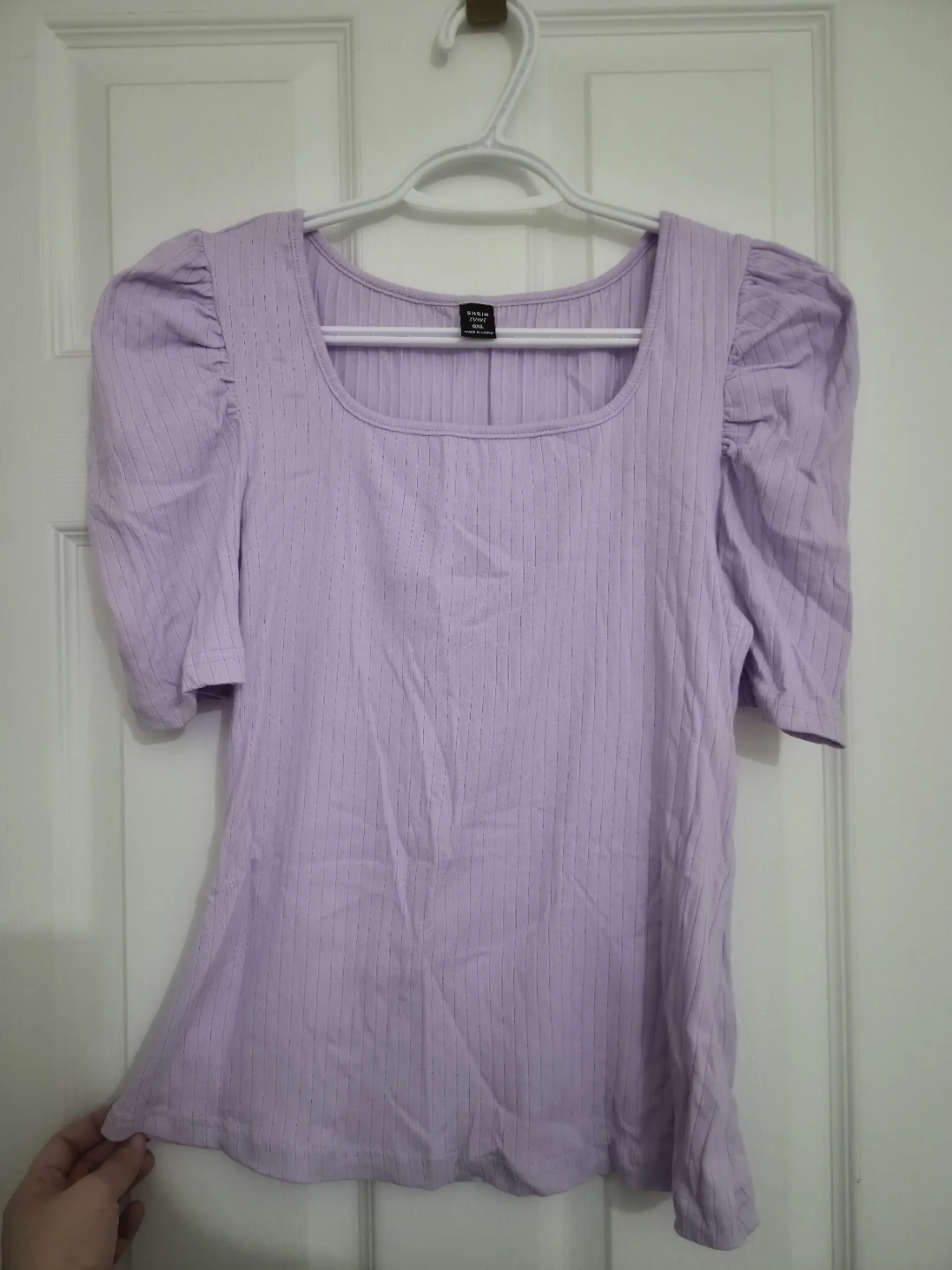 SHEIN CURVE Purple Puff Sleeve Top - photo 3