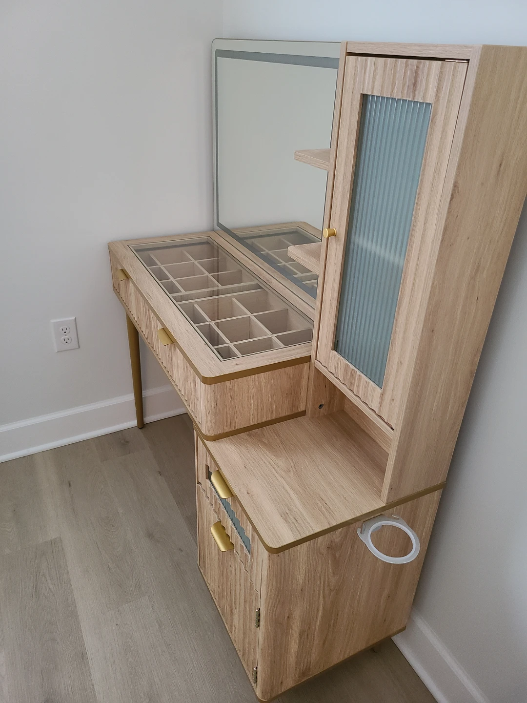 Vanity Desk with Mirror and Storage - photo 3