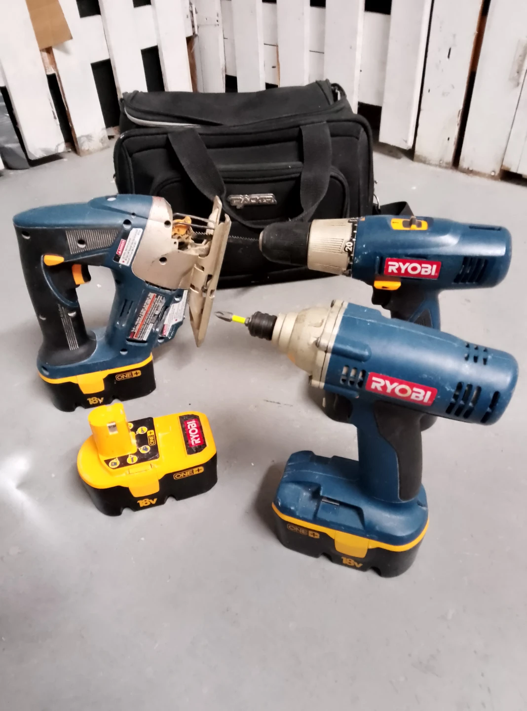 Ryobi 18V ONE+ Cordless Drill and Jigsaw Set with Tool Bag
