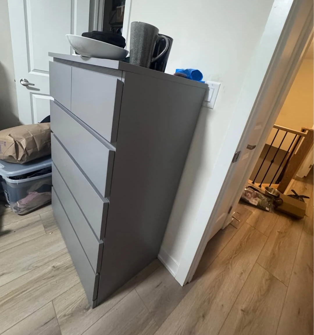 IKEA Grey 6-Drawer Dresser malm - photo 2